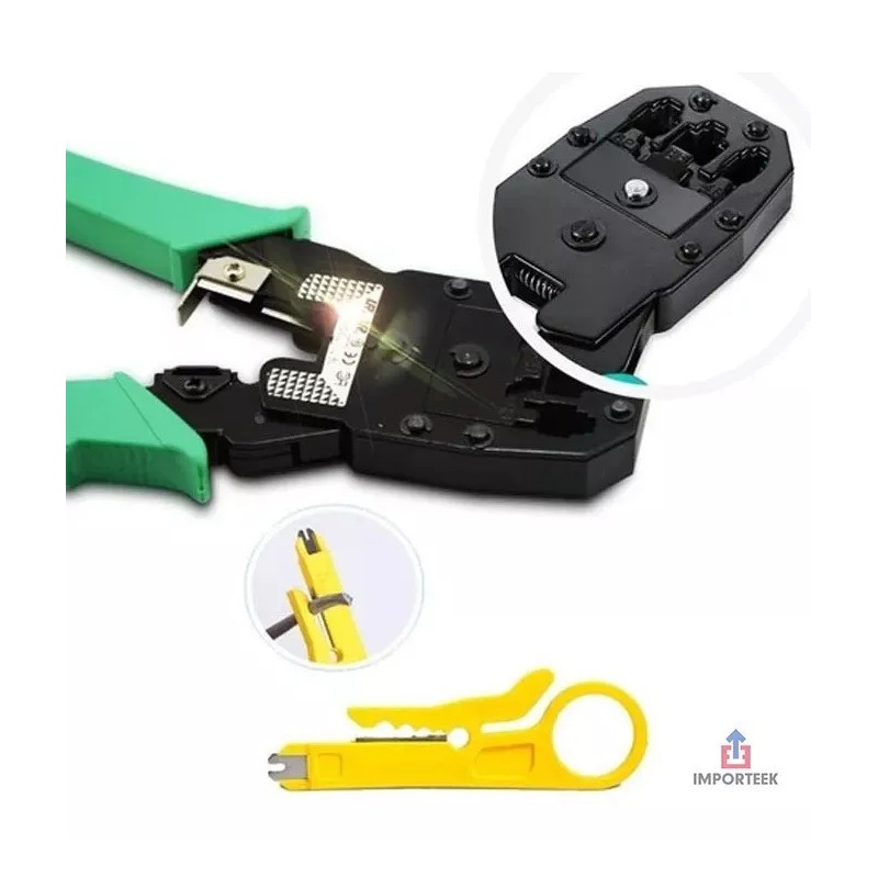 Importeek Pinza Ponchadoras Rj45 Cortador Pela Cables Telefonico Red