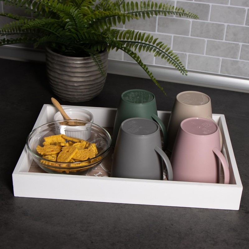 com-four® 4 x Coffee Cups with Handle, 360 ml, Dishwasher-Safe