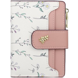 Farcauo Purses for Women Small Ladies Purse Wallet for Women Cute Wallets with Card Holder Pink Ladies Kawaii Flower Card Wallets Coin Purse with Credit Card Holder