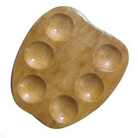 Sabahz Trading Wooden Palette - Mini Palette -Designer Palette for All Painting and Drawing Purposes (Oil, Watercolour, Acrylic, Gouache, Mixed Media) for Professionals, Artists (Apple-Design)