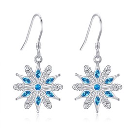 Snowflake Earrings 925 Sterling Silver Christmas Snowflake Earrings for Women Snowflake Jewelry for Women