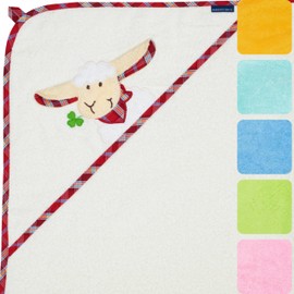 Morgenstern Hooded Towel Baby Towel Hood 100 x 100 cm Cotton Oeko-Tex Sleepy Sheepy