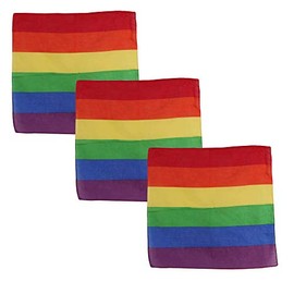 Motique Accessories Colorful Rainbows Bandana Pack - Set of 3 Print Bandanas for Women and Men's Novelty Hair Scarf (Rainbow Stripe)