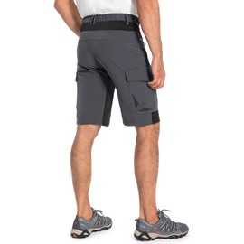 Cycorld MTB Men’s Cycling Shorts - Quick-Drying MTB Shorts - Men’s Mountain Bike Shorts - Baggy Bike Shorts / Breathable Cycling Shorts with Adjustable Velcro Fasteners. (2021 Neus Mtb Shorts) - Gray+Blue Pad, size: 3xl