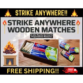 Strike Anywhere Matches - Perfect for Survival Kits, Camping, and Preparedness
