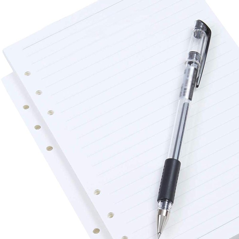 2 Pack A5 Paper Lined, 6 Holes Refill Paper Empty