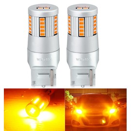 BLUESEATEC T20 LED Turn Signal, Blink Signal, Amber, Orange, Single, High Fla Prevention, Built-in Resistor, Built-in Canceller, 7440 W21W, WY21W, 34SMD High Brightness CSP Chip, 3500LM DC12V,
