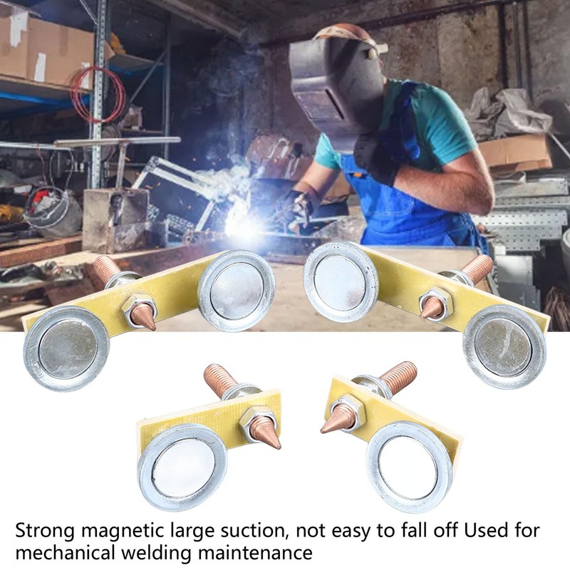 Leapiture 4Pcs Magnetic Welding Holder Suction Grounding Magnet Head Copper