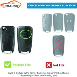 Koaudb For vauxhall key cover Compatible with 2 Buttons Vauxhall Opel Corsa Astra Vectra Zafira Signum Meriva Tigra Insignia Combo Flip Folding Car Key Shell Case Fob (R-Opl-2F-W)