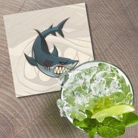 Unbranded Angry Toothy Shark Animal 4'' X 4'' Square Wooden Coaster