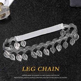 JEWEKY Thigh Jewelry Silver Garter Leg Chain Jewelry for Women