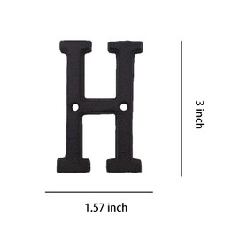 YICC 3 Inch House Letters, Cast Iron Mailbox Letter/Home Address Letter, Letter H