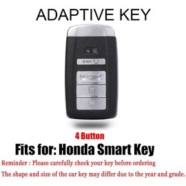 TECART Soft TPU Key Case Fit for Honda Acura RDX CDX Key Fob Keychain Key Shell Accessories Protector 4 button Grey, C-grey, Cat-keychain