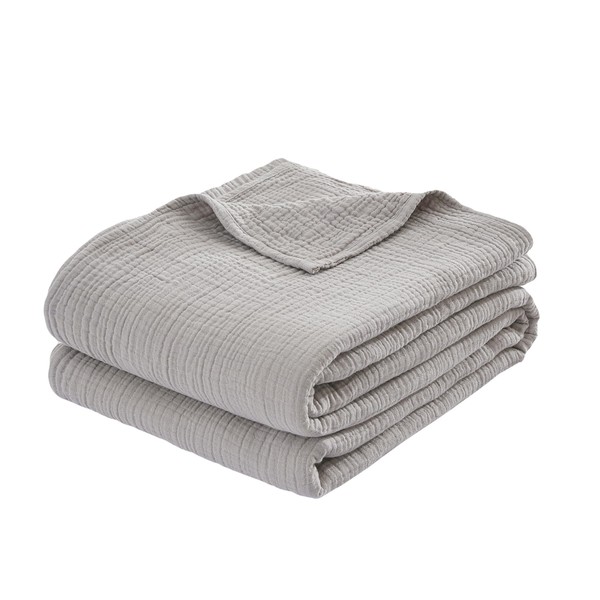 ELINEN 100% Cotton Muslin Throw XL Blanket (50" x 70")