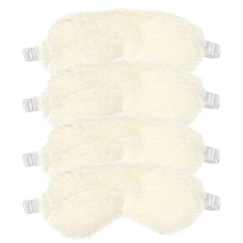 RAYNAG 4 Pack Plush Eye Mask Soft Sleeping Blindfold Eye Cover for Sleepover Gift Birthday Party Favors, Comfortable Silky Fabric on The Back, Cozy, Downy and Soft (White)