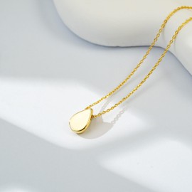 PHNIBIRD Women's 14k Gold-Plated Dainty Pears/Tears Pendant Necklace Hypoallergenic Waterproof Fashion Jewellery for Everyday Use, Copper, No