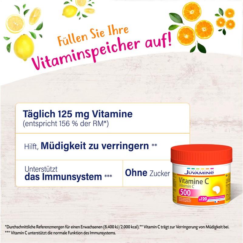JUVAMINE - Vitamin C 500 mg - 120 Kautabletten -