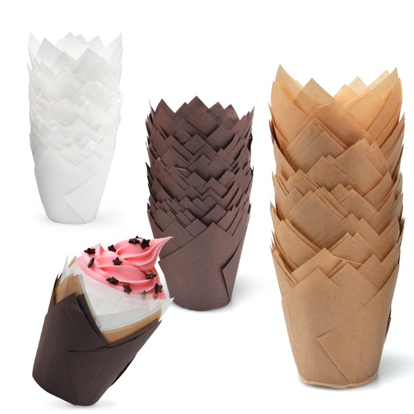 200 Pieces Tulip Cupcake Liners, Classic Parchment Paper Cupcake Liners,