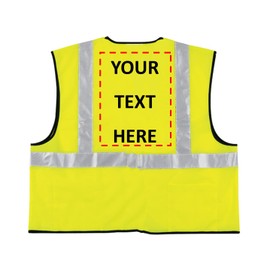 ArcMate Customizable Reflective Safety Vest Class II, Polyester, Hook/Loop Closure, Class 2 ANSI Approved, Yellow, XL