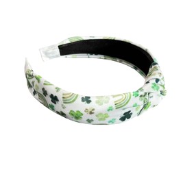 Shamrock Print Headband, Green and White, Good Luck Shamrock Headband perfect for St. Patrick's Day
