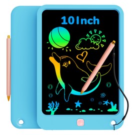 KOKODI LCD Writing Tablet for Kids, 10 Inch Colorful Drawing Tablet, Educational Learning Kids Toys for Age 3-12 Years Old, Toddler Doodle Board, Blue