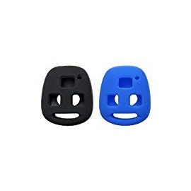Horande Silicone Protector Key Fob Case Cover fit for Lexus ES GS GX is LS LX RX SC ES300 ES330 rx330 gx470 Toyota Prado Land Cruiser Key Fob (Black+Blue)