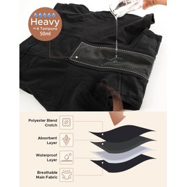INNERSY Period Boyshorts Underwear for Women Heavy Flow Shorts Postpartum Panties Hold 4 Tampons(Large, Solid Black)