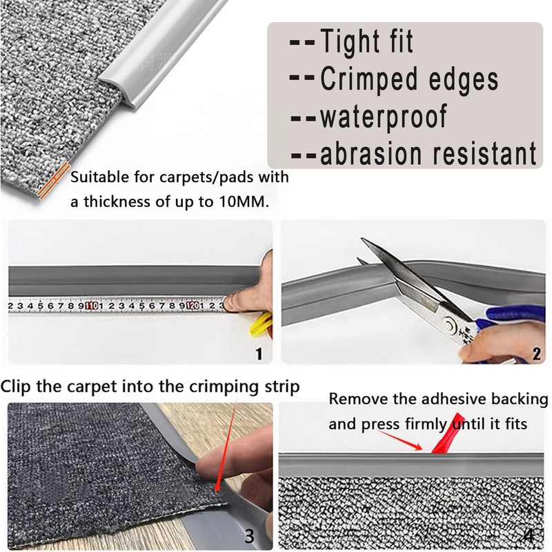 Carpet to Tile Transition Strip, Flexible Carpet Edging from Carpet