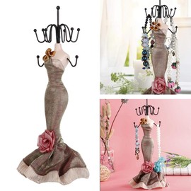 Hanging Jewelry Organizer/Jewelry Holder, Fashion Home Decoration Necklace Earring rings Bracelet Organizer,Resin Crafts Display Stand Frame Wrought Iron(Small Model)