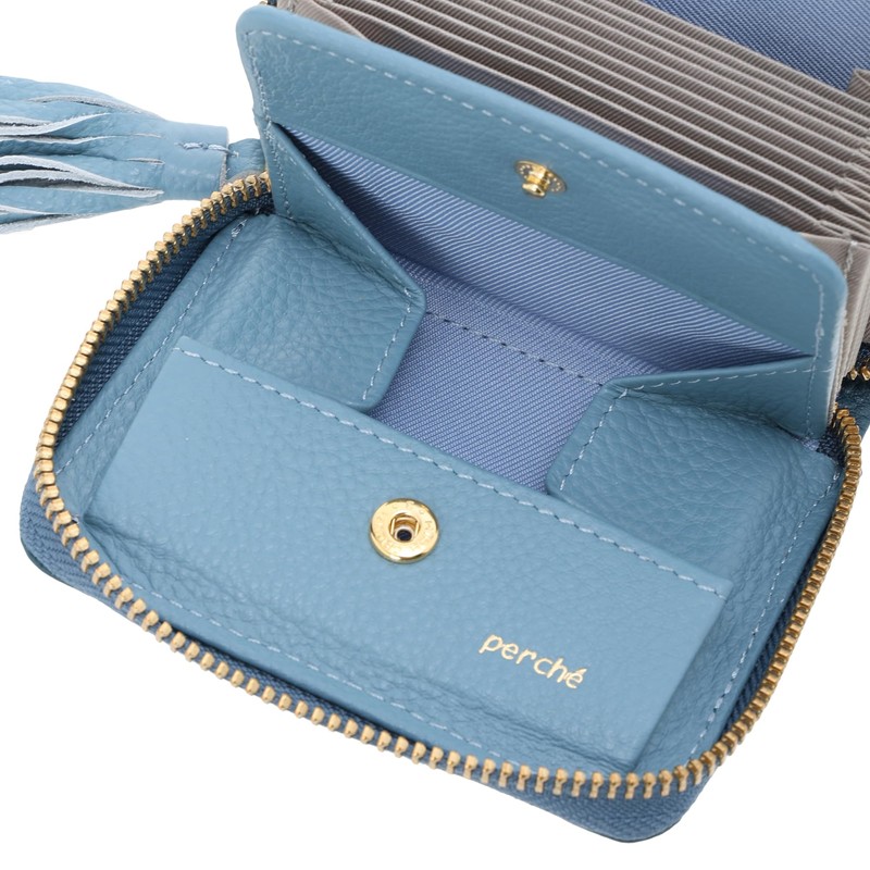 Perke 08-06-03910 Dot Embossed Jabara Card Wallet, BL