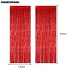CANREVEL 2 Pack 3.3x8.2 Feet Red Foil Fringe Backdrop Curtains,