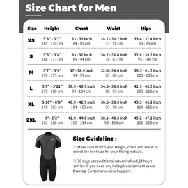 Owntop Shorty Wetsuit Mens, 3mm Neoprene Wet Suit for Diving Surfing Swimming Scuba (Men's Grey, XXL)