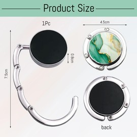 Mezrkuwr Bag Holder for Table Marble Pattern Table Handbag Holder Hook Foldable Non-Slip Bag Hook Holder for Handbags Table Top Bag Holder Green