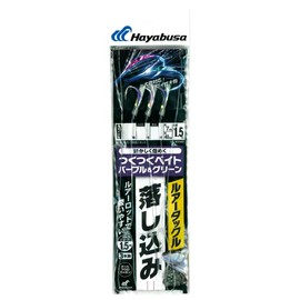 Hayabusa SS442 Lure Tackle Drop Tightening Bait Purple & Green 3 Hooks No. 10-12