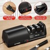 Electric Knife Sharpener, Dual-Sided 3-Stage Sharpener with Diamond Abrasives &