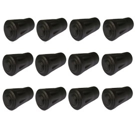 MIGHTY PEAKS Pack of 12 X-4RT rubber buffers for walking poles, replacement pads for trekking poles, fits all 10 mm Nordic walking poles, coarse profile for maximum grip, hiking pole accessories