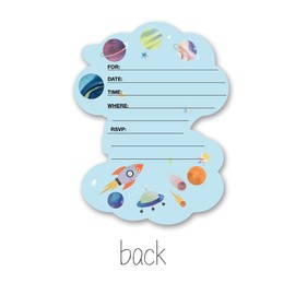 Opomzk Space Birthday Party Invitations for Boys with Envelopes, 20 Set Astronaut Shaped Kids Birthday Invitations Cards Space Themed Baby Shower Party Invites Supplies Favors, Double-Sided