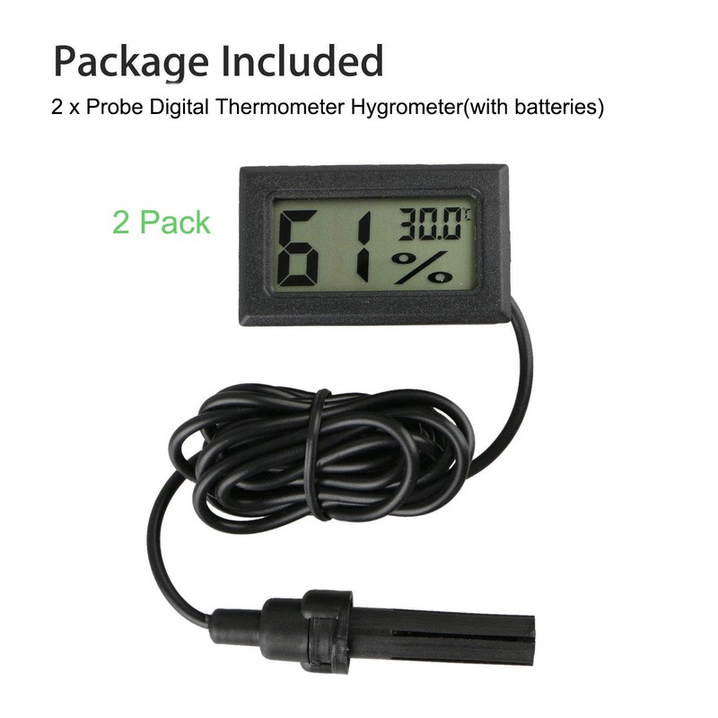 Digital Thermometer Hygrometer,INRIGOROUS Pack of 2 hygrometer thermometer Mini Probe