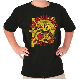 Pacman New Mexico State Levels Up Crewneck T Shirts Boy Girl Black