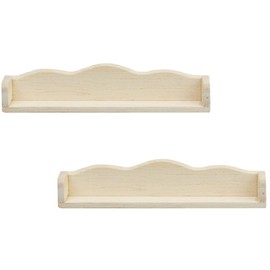 ibasenice 2pcs Dollhouse Wall Shelf Miniature Wooden Shelves 1: 12 Scale Tiny Wood Storage Rack Model for Doll House Kitchen Furniture Accessories