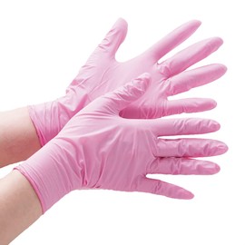 ミドリ安全 ニトリルディスポ手袋 ベルテ760H 粉なし ピンク L 100枚入（薄手タイプ）