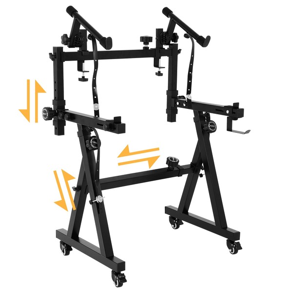 FAHKNS Dual Piano Keyboard Stand, Z Style Portable and Adjustable