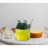 dgudgu Frog Salt Cellar With Lid And Bamboo Spoon Ceramic