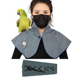 Pet Bird Upgraded Shoulder, Neck Poop Protector and Protective Anti-Scratch Arm Guard Set, Anti-Bite Shoulder Pad Diaper Shawl for Parrot Macaw African Budgies Parakeet Agapornis Fischeri Cockatiel