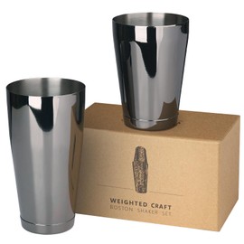 Jettory Boston Shaker - Premium 18 oz & 28 oz Weighted Cocktail Shaker - Professional Boston Shakers Set For Bartenders - Bar Shaker Made from Stainless Steel 304 - Bar Tool (Black)