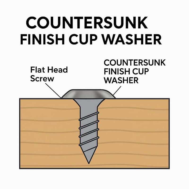 BCP Fasteners 100 Qty #8 Stainless Steel Countersunk Finish Washers