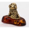 Solid Brass Amber Figurine of Chinese Shar-Pei Dog IronWork