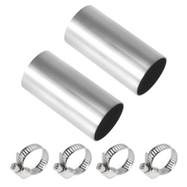 Exhaust Pipe Auxiliary Heater Connector, Diameter 24 mm, Stainless Steel Exhaust Pipe, Auxiliary Heater, Stump with 4 Clips, 50 mm Length, Extension Pipe Connector, Exhaust Pipe Connector for Car, Pack of 2