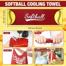 SmoothNovelty 24 Pack Team Gifts Softball Goodie Bags & Softball Cooling Towels Set, 12 Large Snack Drawstring Bags 12 Ice Towels for Ball Sport Party Team Gift Birthday Party Favors