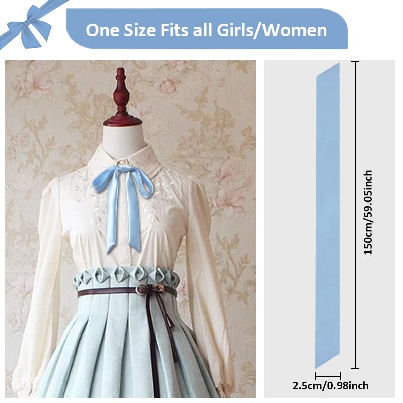 Mantieqingway Bow Tie for Women, Satin Ribbon Girls Self-tie Bowtie